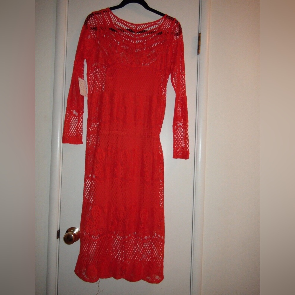 Free People Dress Luna Lace in Pimento - Picture 9 of 11